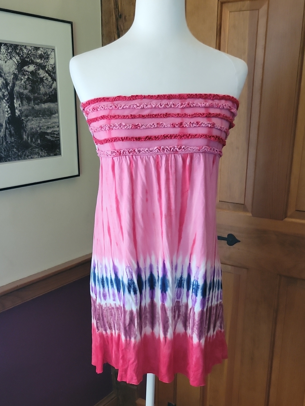 Uluwatu Strapless Convertible Tie Dye Tube Dress Swim Cover-Up